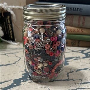 Colorful Craft Beads in Mason Jar